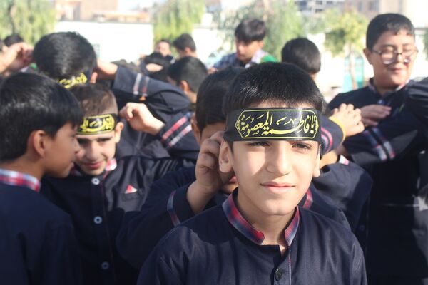 عزاداری دانش‌آموزان قم در آستان مقدس امامزاده سیدعلی(ع)