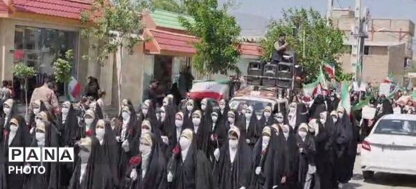 رزمایش بانوان جانفدای ایران در شهر آوه