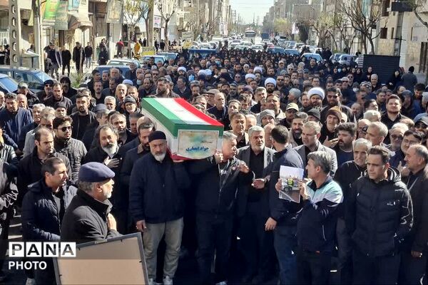 تشییع پیکر شهید حملات آمریکایی صهیونی، "شهید جواد انصاری" در باقرشهر 