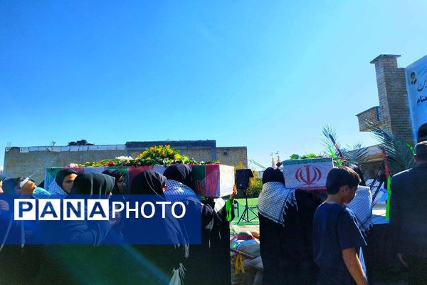  استقبال از شهدای گمنام در دبیرستان فرهیختگان شهرستان باشت