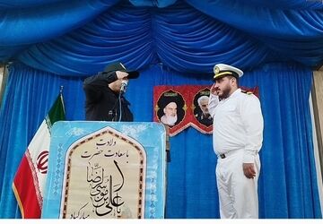 حضور امین کریمی، دریادل ناو دنا در نمازجمعه شهر بهمن