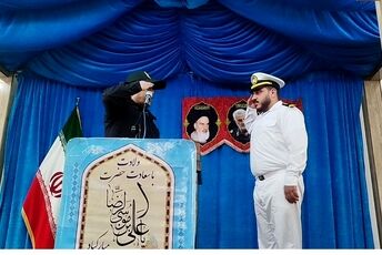 حضور امین کریمی، دریادل ناو دنا در نمازجمعه شهر بهمن