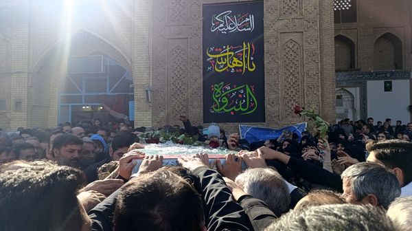 مراسم استقبال از پیکر شهید گمنام خوشنام فاطمی در مسجد جامع نیشابور 