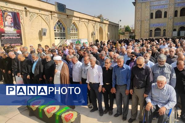 مراسم تشییع پیکر شهید جانباز حاج احمد شیخ حسینی در حرم سید علاءالدین حسین(ع)