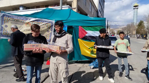 برپایی موکب پذیرایی از تجمع کنندگان جشن پیروزی فلسطین