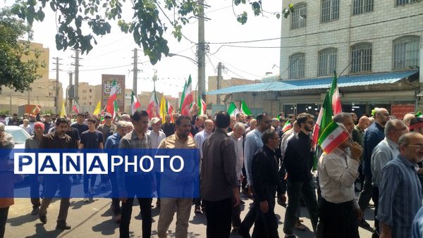 حضور پرشور مردم فردیس در راهپیمایی اعلام انزجار  از اقدام تروریستی رژیم صهیونسیتی 