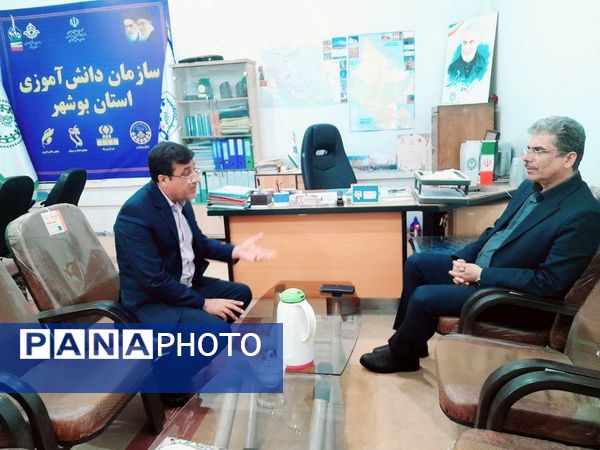 جلسه هم‌اندیشی و بازدید معاون پرورشی و فرهنگی آموزش و پرورش استان بوشهر از سازمان دانش‌آموزی بوشهر