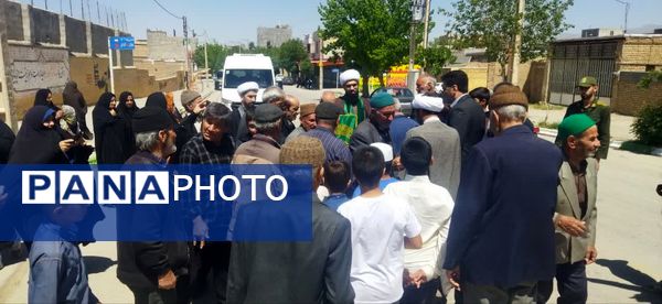 استقبال مردم شهر تیتکانلو از پرچم امام رضا(ع)