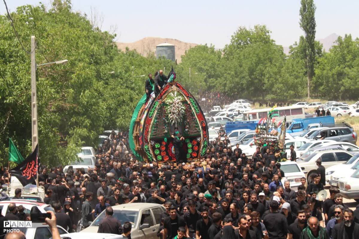 آیین نخلبرداری روز عاشورا در روستای علی آباد پیشکوه تفت