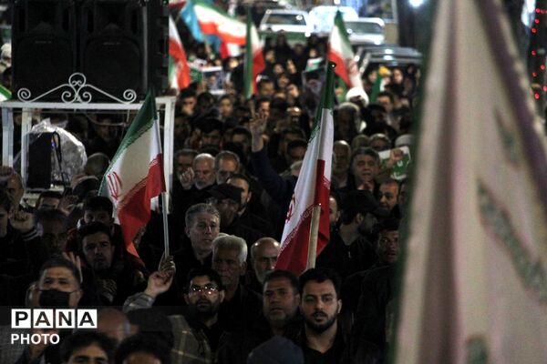 راهپیمایی مردم شهرستان خلیل آباد در پی شهادت جانسوز رهبر معظم انقلاب