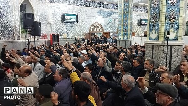 اجتماع بزرگ مردم نیشابور در پی محکومیت حمله رژیم صهیونسیتی و آمریکای جنایتکار به ایران 