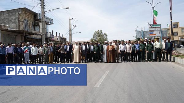 حضور پرشور مردم حاجی‌آباد در راهپیمایی روز قدس