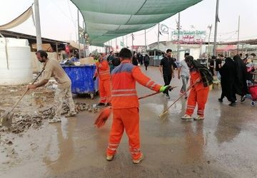 استقرار ۱۵۰ نیروی خدمات شهری برای پاکسازی و خدمات اربعین در شلمچه